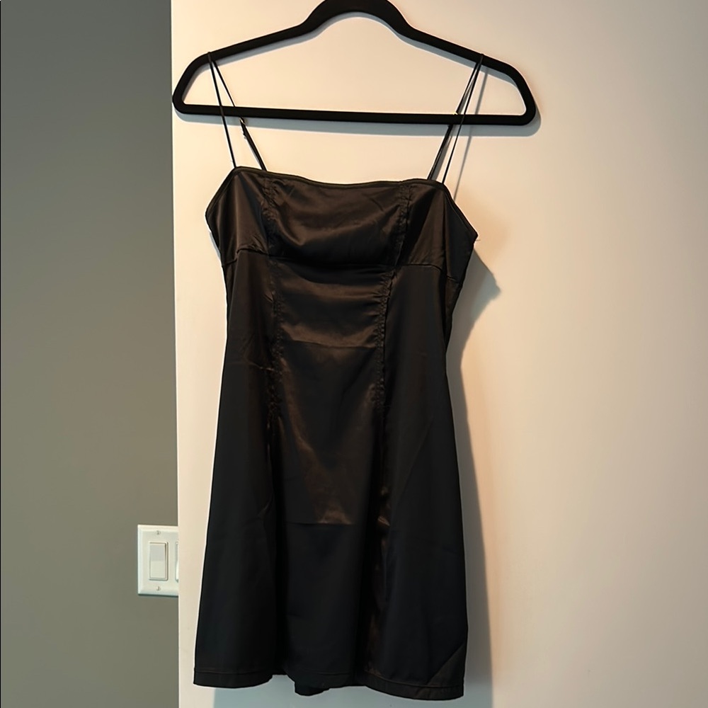 Urban Outfitters Black Spaghetti Strap Mini Slip Dress